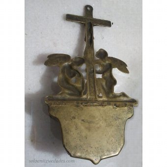 Antique Golden metal Benditera crucifix