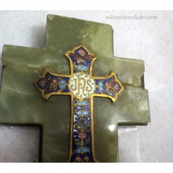 Antique Brenditera onyx cross decorated with florenzada