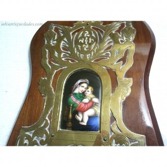 Antique Madonna wooden Benditera