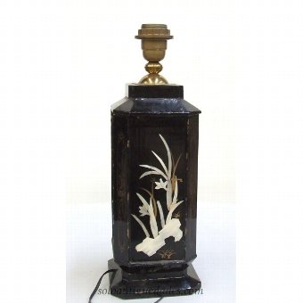 Antique Polychrome wood lamp