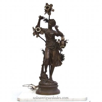 Lamp Art Nouveau female character