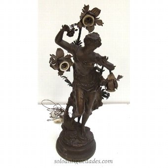 Antique Lamp Art Nouveau female character