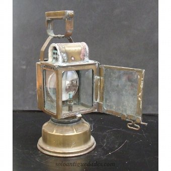 Antique French railroad lantern lamp