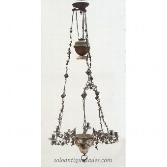 Chandelier lamp art nouveau porcelain