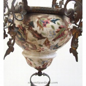 Antique Chandelier lamp art nouveau porcelain