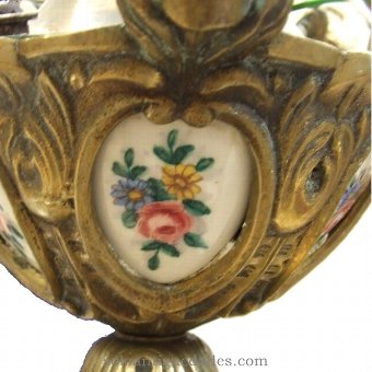 Antique Chandelier lamp porcelain and gilt bronze