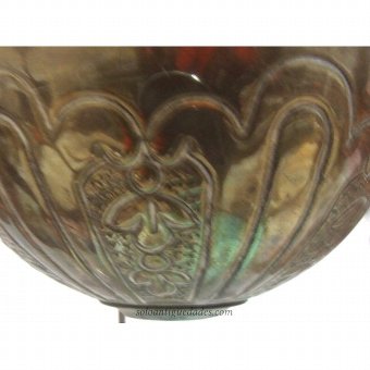 Antique Ceramic lamp in green satin