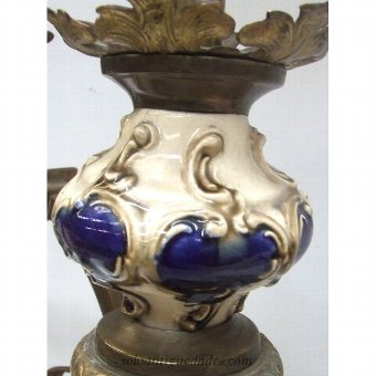 Antique Ceiling Lamp Art Nouveau gilt metal
