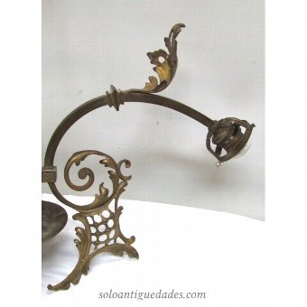 Antique Ceiling Lamp Art Nouveau gilt metal
