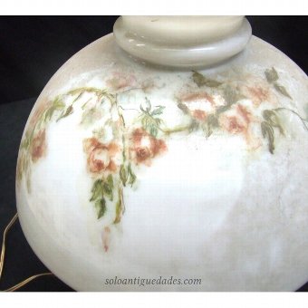 Antique Hand painted opaline lamp