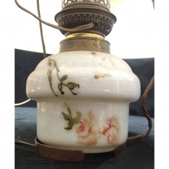 Antique Hand painted opaline lamp