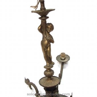 Antique Chandelier lamp decorated with bronze figures