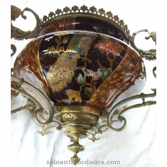 Antique Lamp with ormolu arms and angels