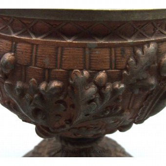 Antique Glass-metal cup decorated in relief