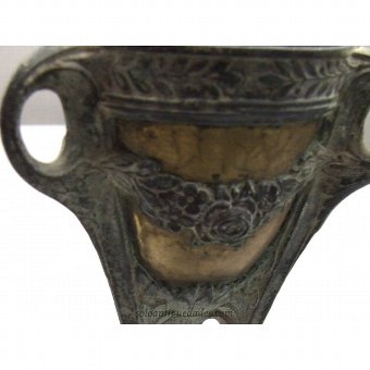 Antique Glass-metal cup with three handles