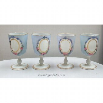Glass-blue enameled Cups