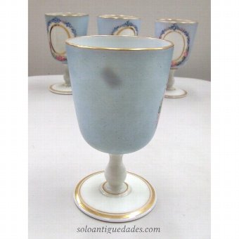 Antique Glass-blue enameled Cups