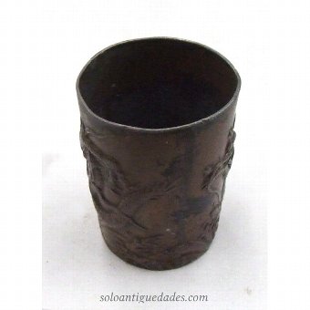 Antique Metal cup with dragon figurine
