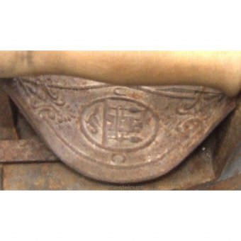Antique Iron plate with engraved signature