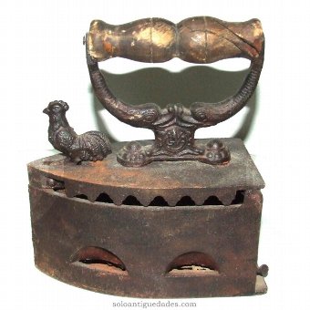 Antique Iron iron decorated with rooster