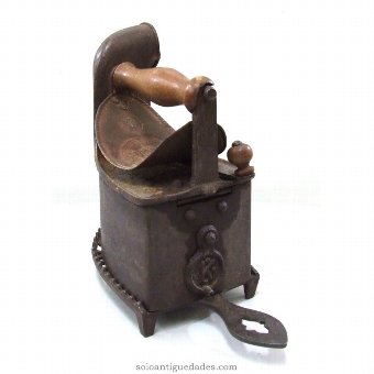 Antique Iron iron and wood stand