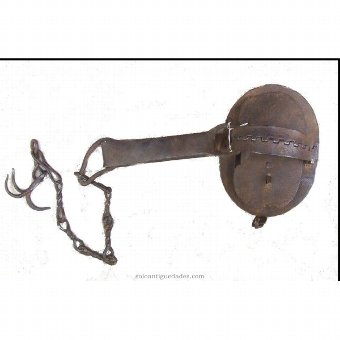 Antique Bough with linked chain with three hooks