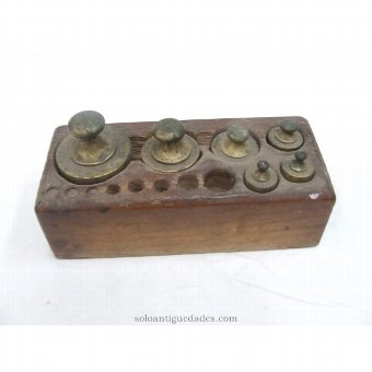 Antique 6 game brass weights