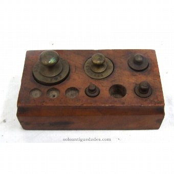 Antique Set of five brass weights