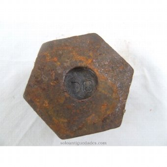 Antique Iron weight 1kg hexagonal shaped