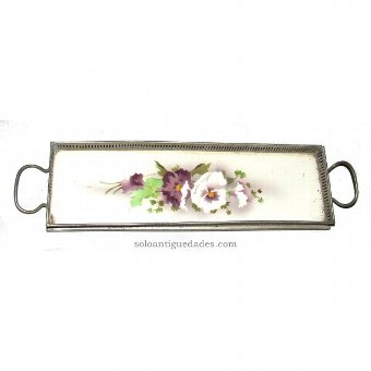 Antique Tray with flowers image