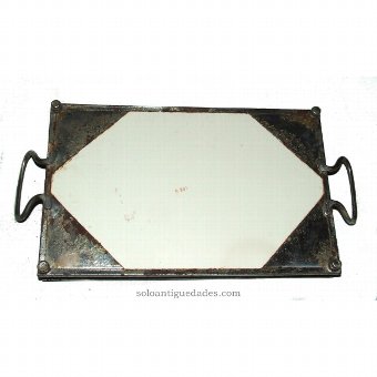 Antique Rectangular tray with side handles