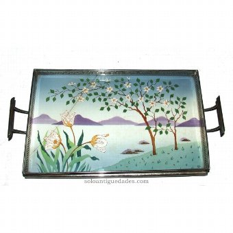 Antique Tray decorated with landscape