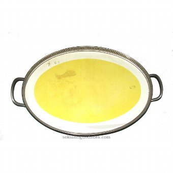 Antique Porcelain Oval Tray yellow
