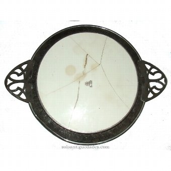 Antique Tray with circular and floral motifs