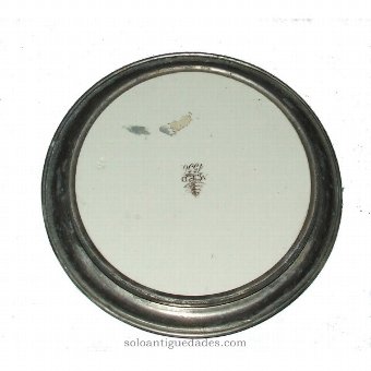 Antique Circular tray decorated with butterfly