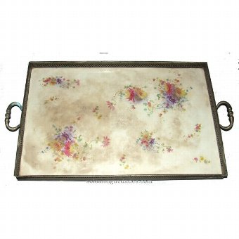 Antique Rectangular tray with handles