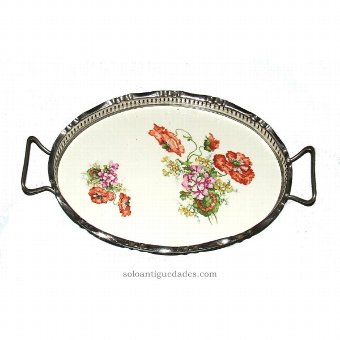 Antique Oval tray with plant