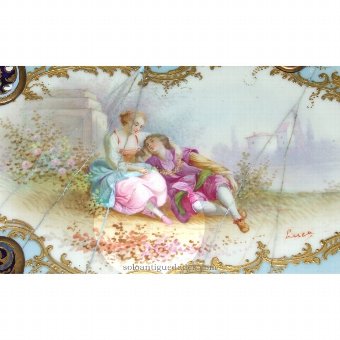 Antique Porcelain tray with gallant scene