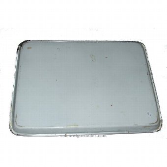 Antique Enamelled rectangular tin tray