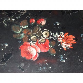 Antique Metal tray with floral motifs