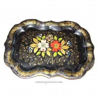 Antique Lacquered metal tray