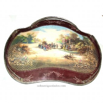 Antique Molded tray with figural decoration