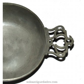 Antique Silver tray with handles in the form of crown