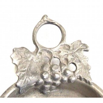 Antique Silver tray with handle in the form of vine leaves