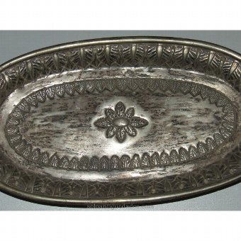 Antique Tray with handles shaped laurel wreath