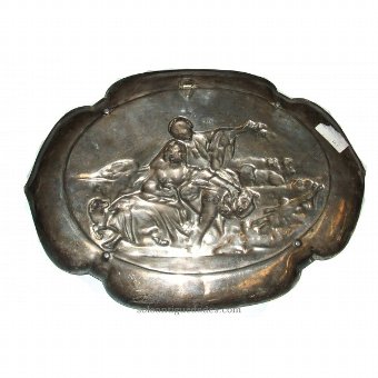 Antique Silver tray with loving couple