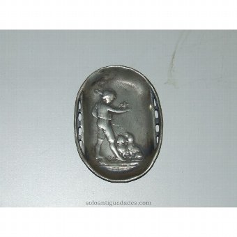 Antique Child tray embossed and dogs