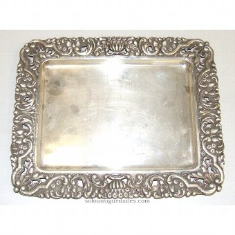 Antique Tray with geometric and plant motifs.