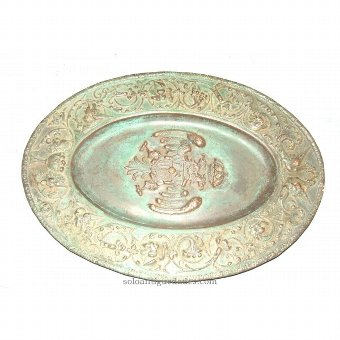 Antique Tray with old shield of Spain