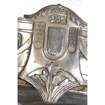 Antique Metal tray with inscription "Patented MS"